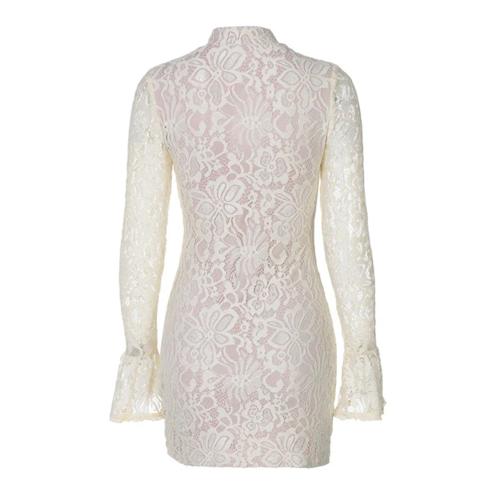 Women’s Long Sleeve Lace Sexy Mini Dress
