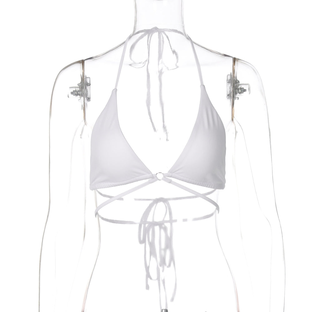 Women’s Lace-Up Mesh Long-Sleeve Dress with Bra Set