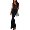 Women’s Sexy Mesh Backless Deep V Lace Dress