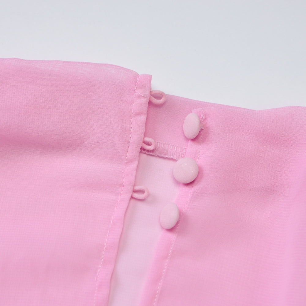 Women’s Chiffon Long Sleeve Draped Dress