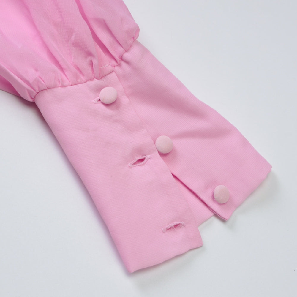 Women’s Chiffon Long Sleeve Draped Dress