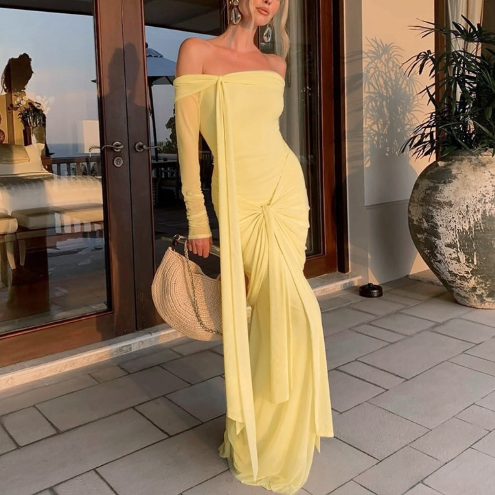 Women’s Off-Shoulder Ribbon Dress