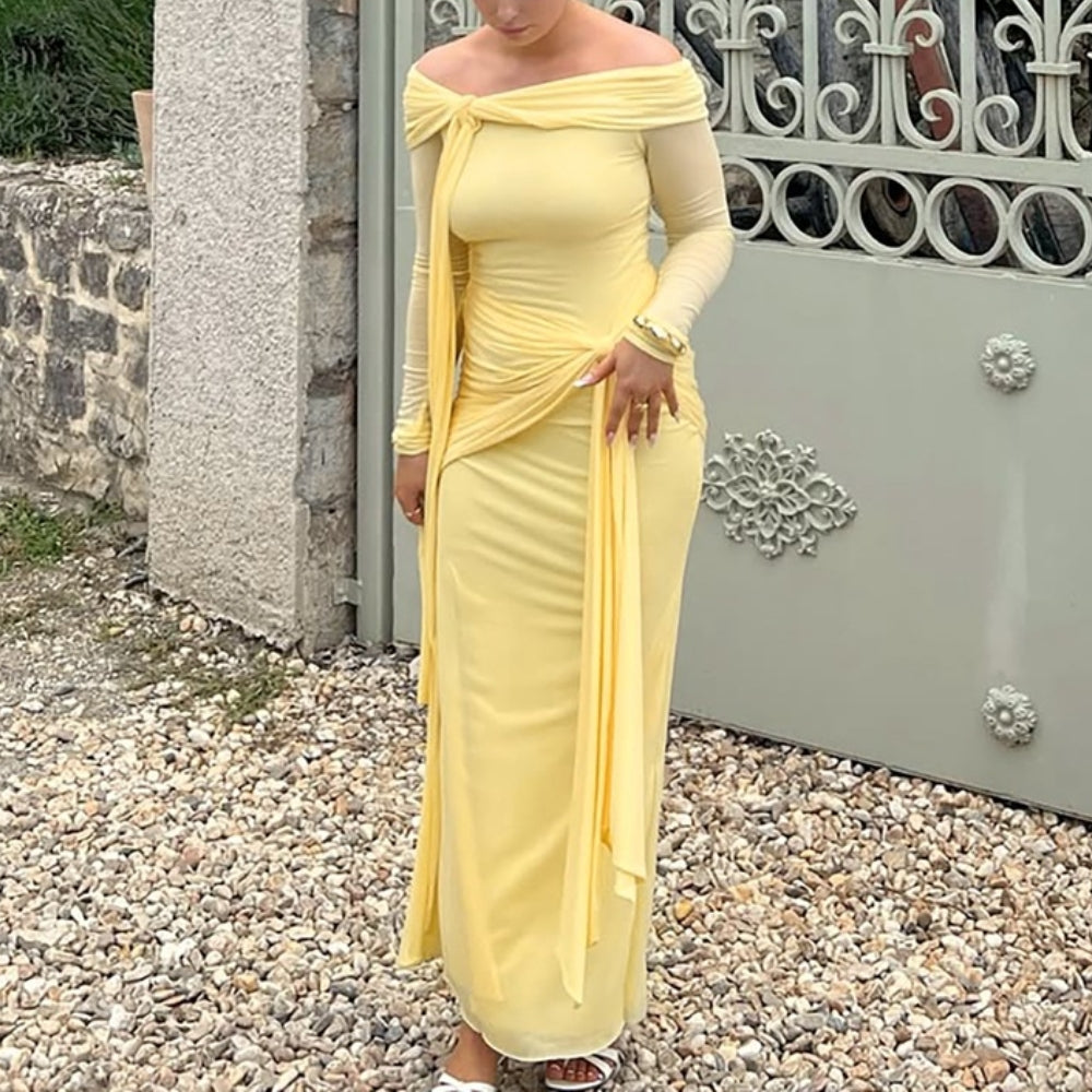 Women’s Off-Shoulder Ribbon Dress