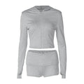 Women’s 2-Piece Tracksuit with Zipper Hoodie and Shorts