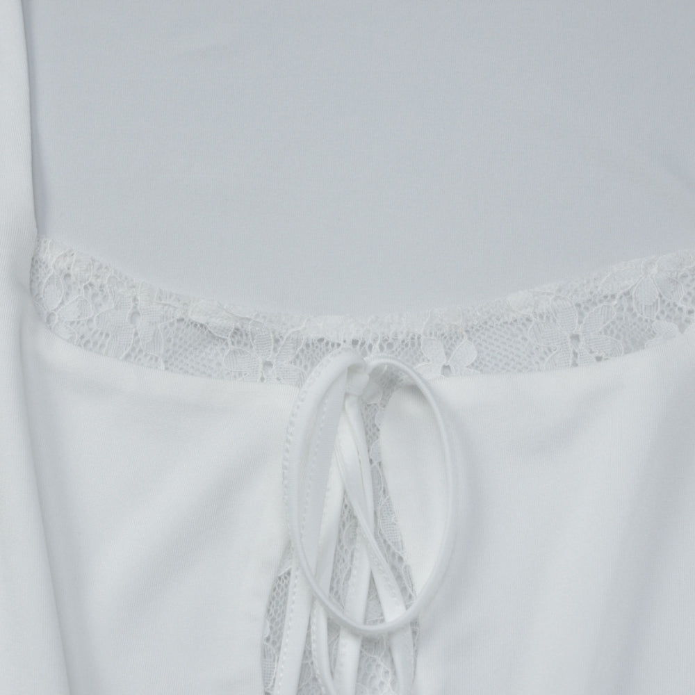 Women’s Slim Lace Long Sleeve Crop Top