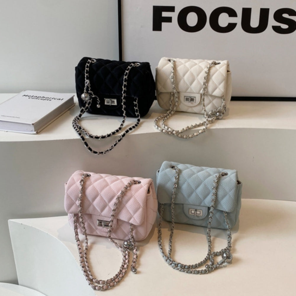 Quilted Chain Strap Square Shoulder Bag