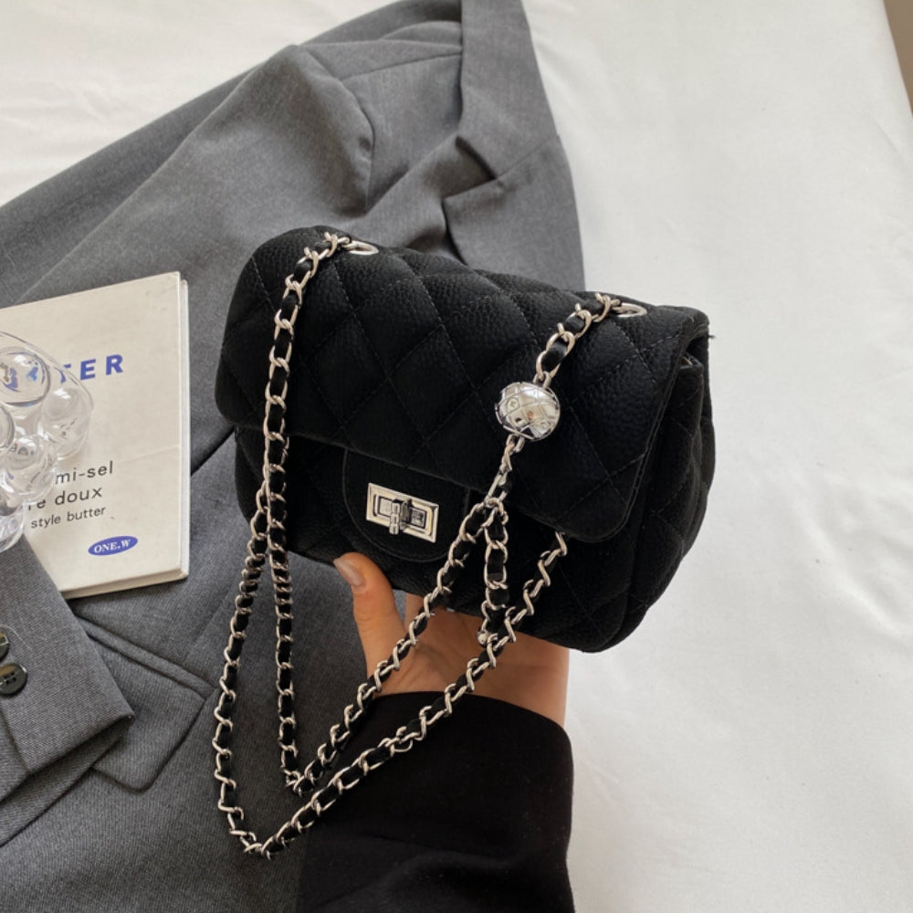 Quilted Chain Strap Square Shoulder Bag