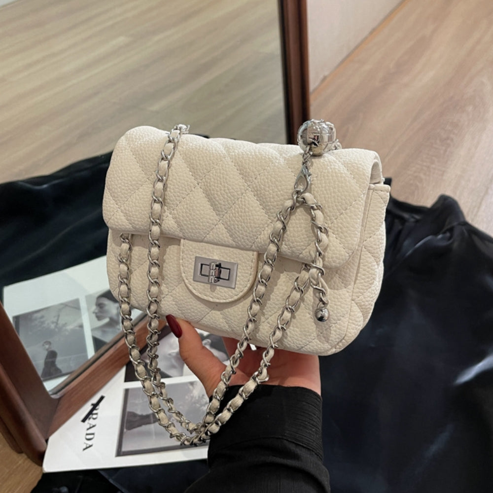 Quilted Chain Strap Square Shoulder Bag
