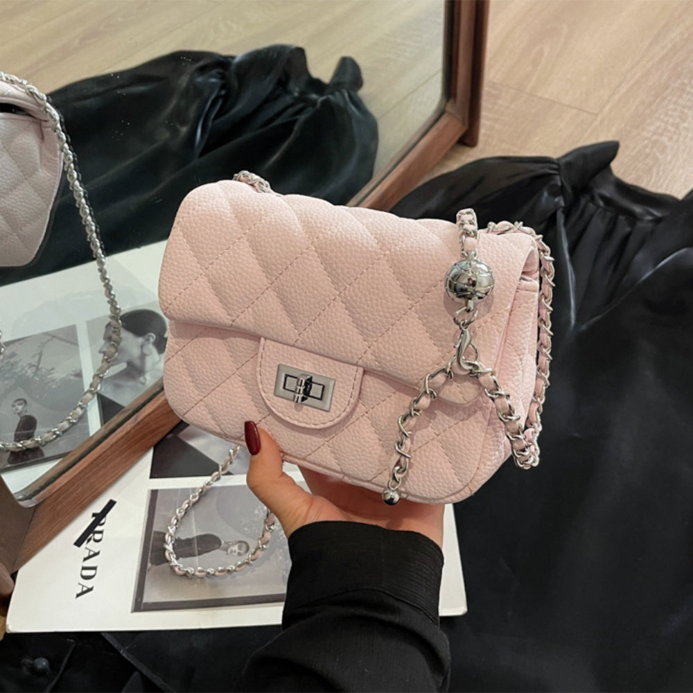 Quilted Chain Strap Square Shoulder Bag