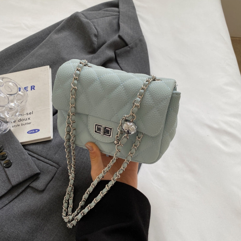 Quilted Chain Strap Square Shoulder Bag