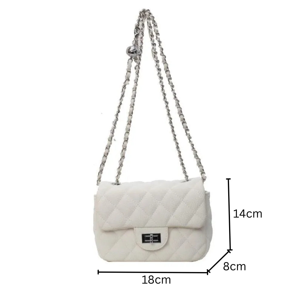 Quilted Chain Strap Square Shoulder Bag