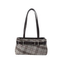 Women's Canvas Plaid Shoulder Handbag