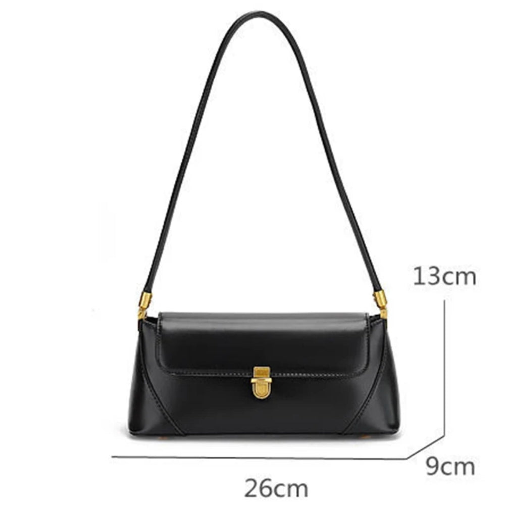 Sleek Flap Baguette Shoulder Bag