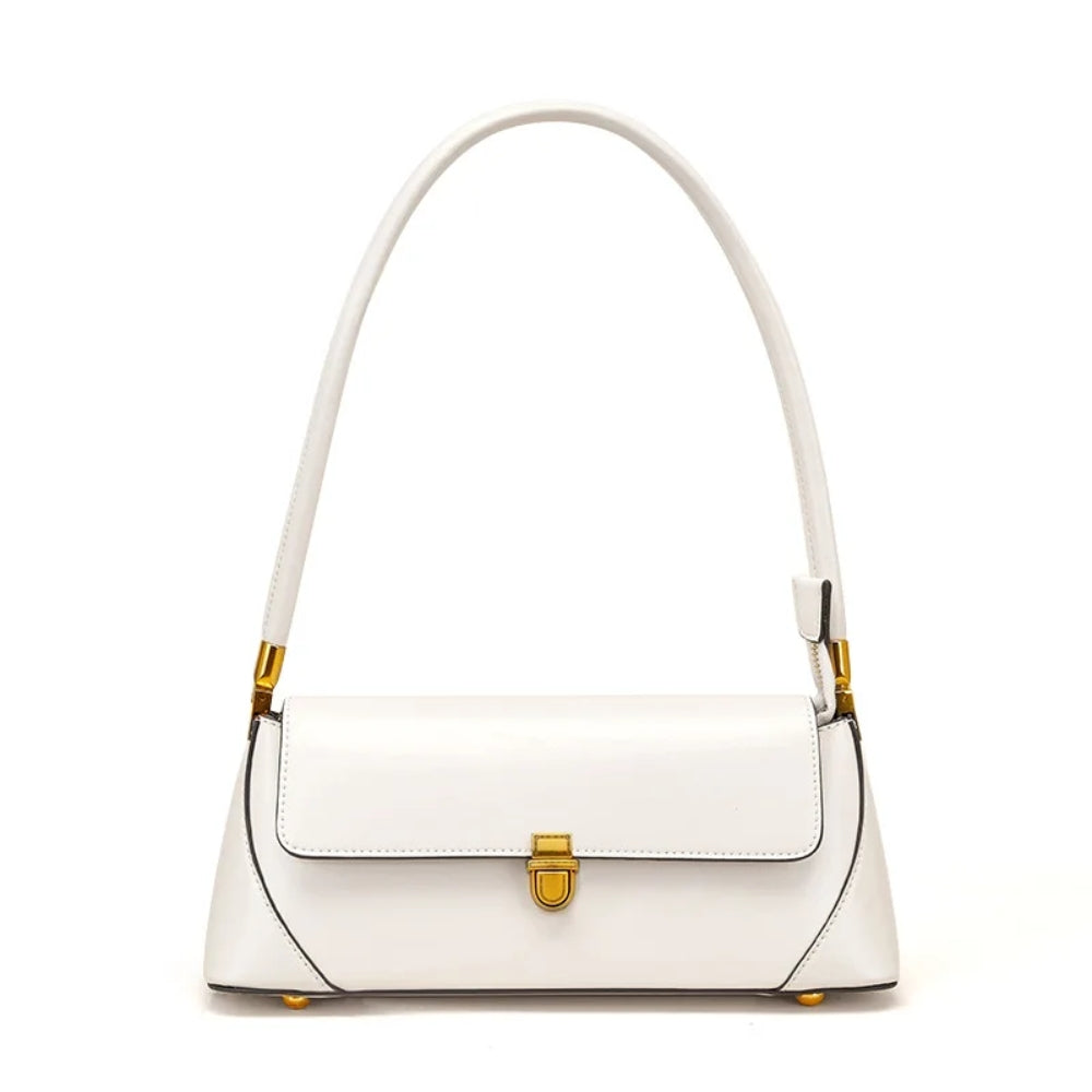 Sleek Flap Baguette Shoulder Bag