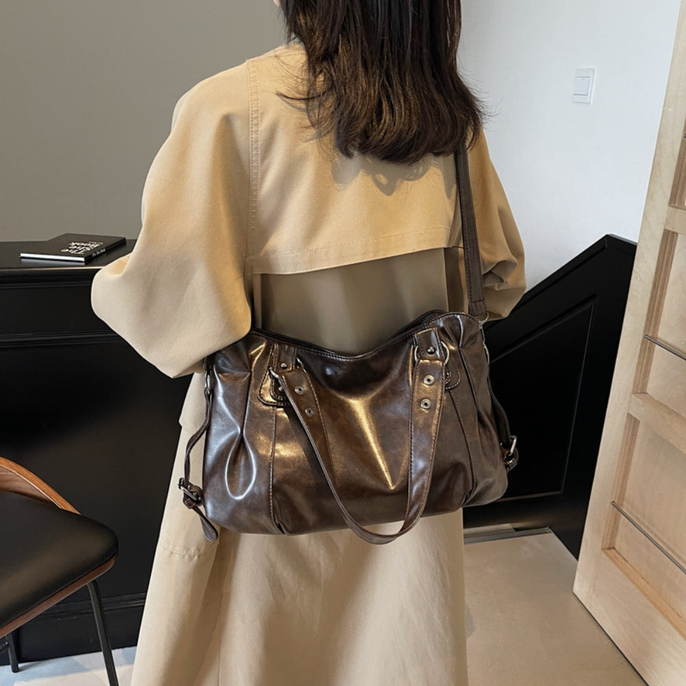 Women’s Vintage Large Capacity PU Shoulder Bag