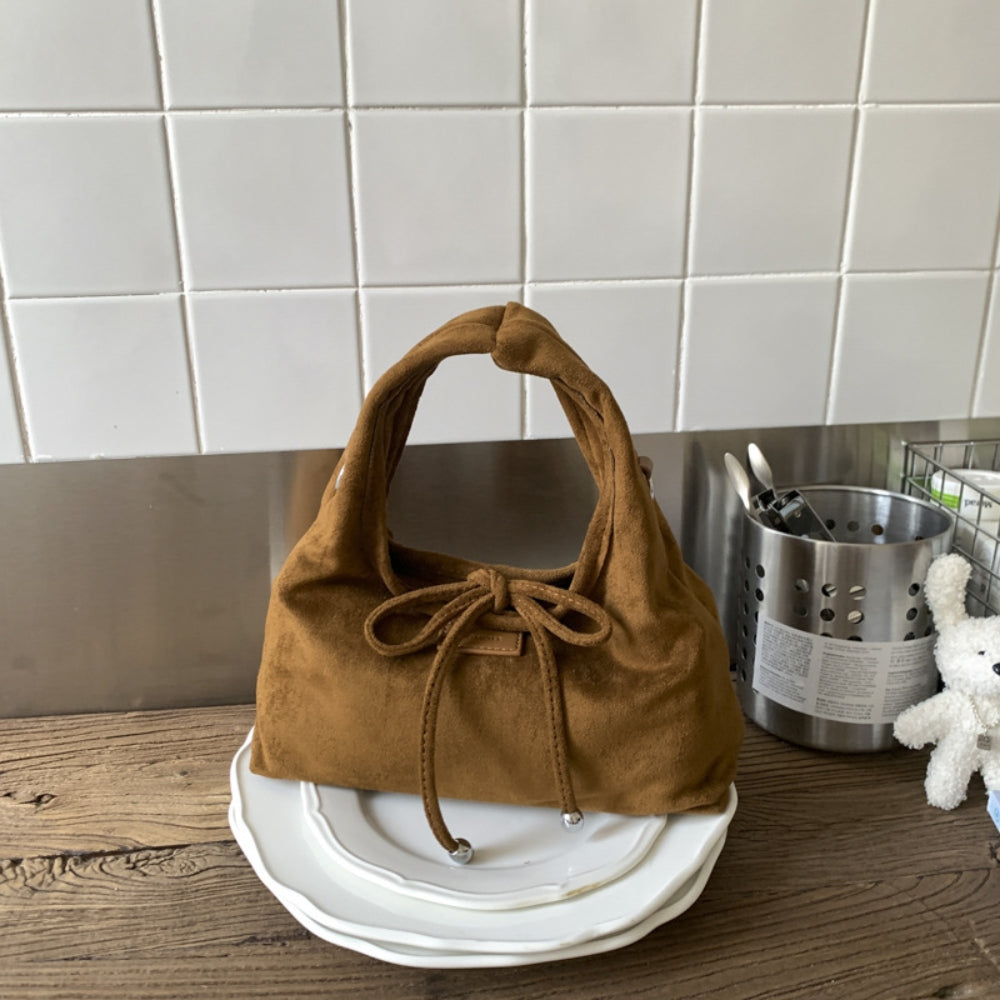 Women’s Retro Suede Bow Crossbody Bag