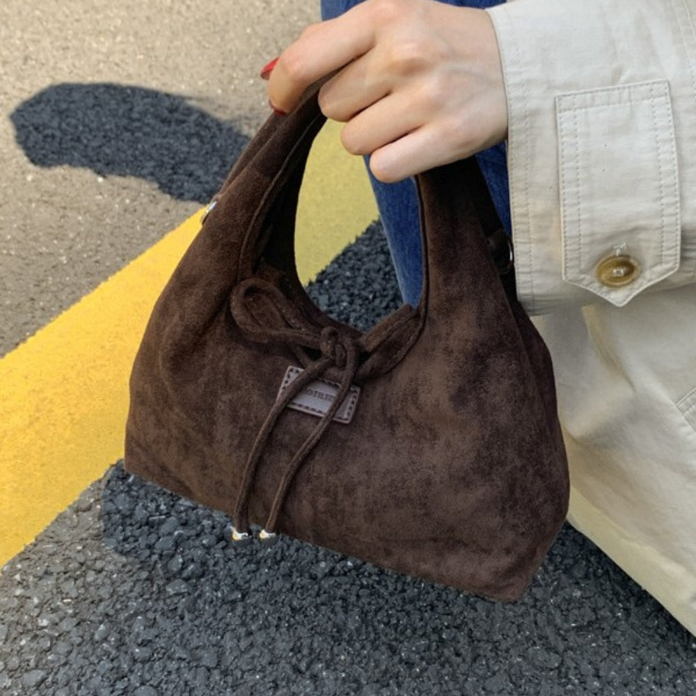 Women’s Retro Suede Bow Crossbody Bag