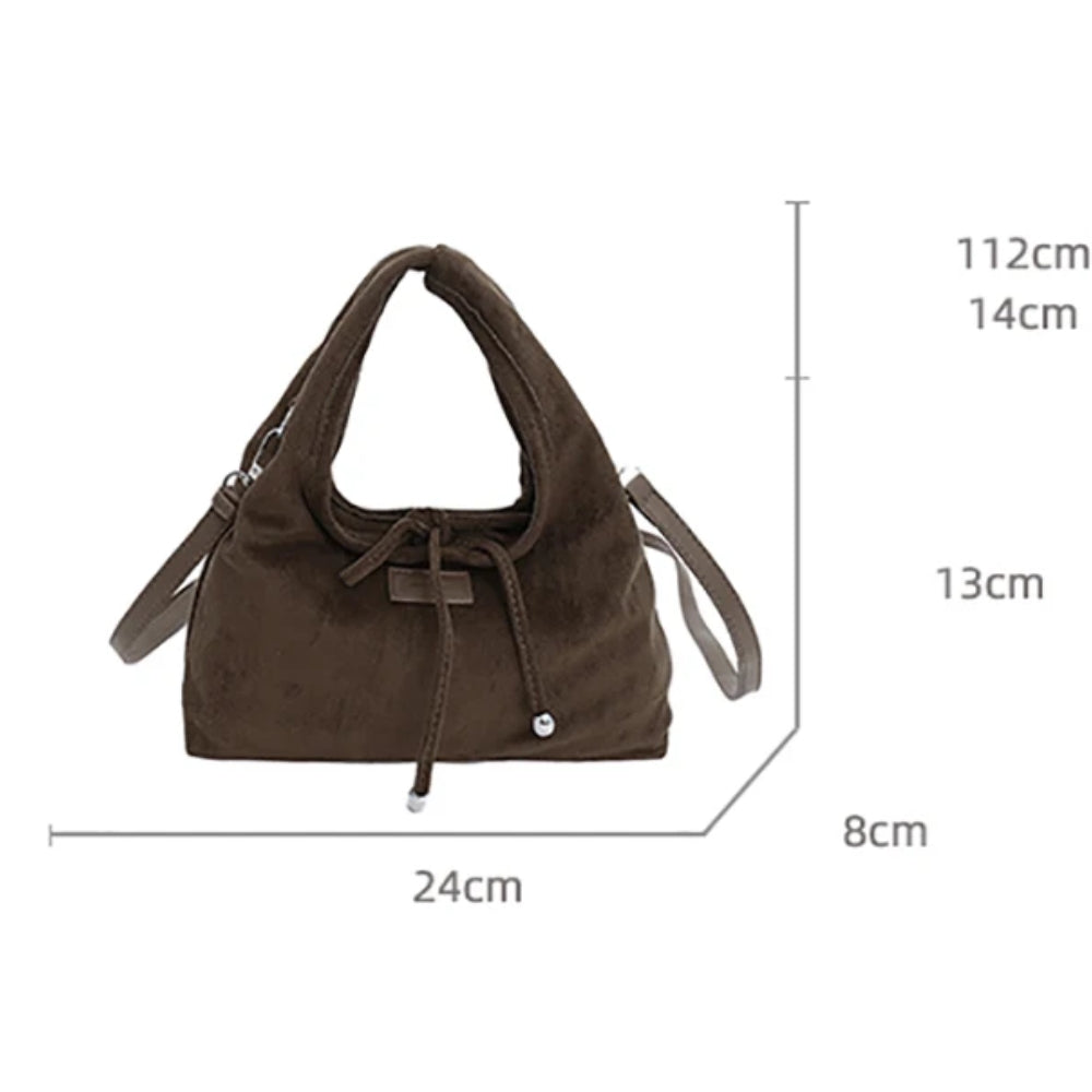 Women’s Retro Suede Bow Crossbody Bag