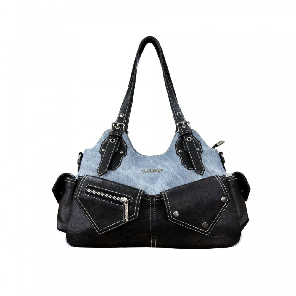 Women’s Denim Patchwork Shoulder Bag