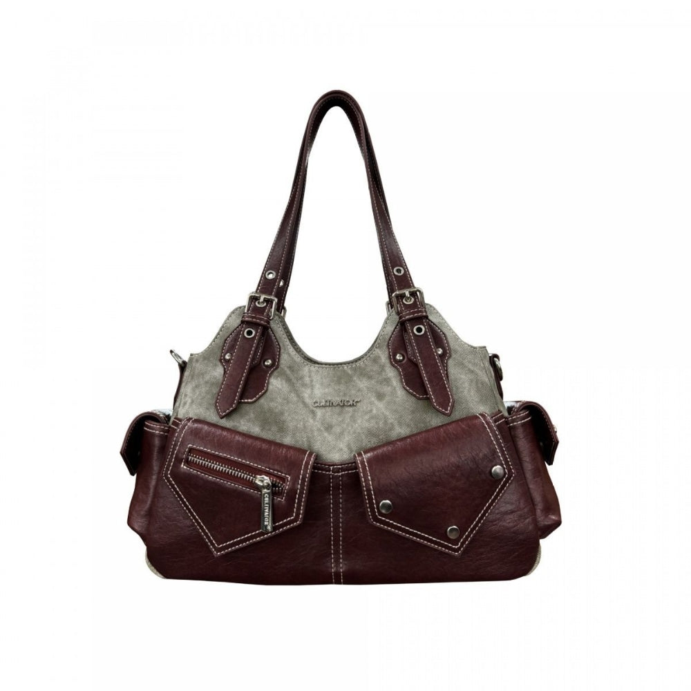 Women’s Denim Patchwork Shoulder Bag