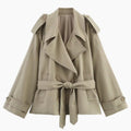 Women’s Lace-Up Cropped Trench Coat