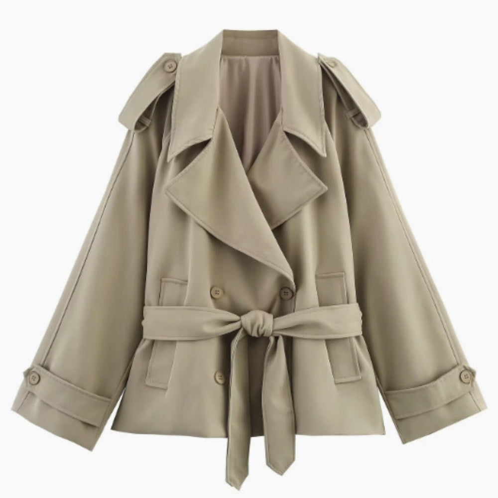Women’s Lace-Up Cropped Trench Coat