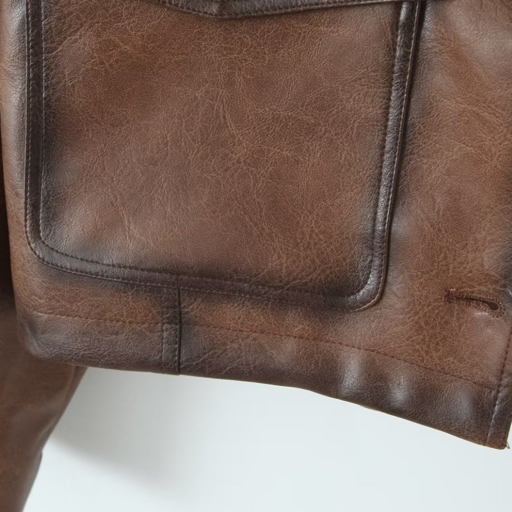 Women’s Retro Brown Leather Jacket