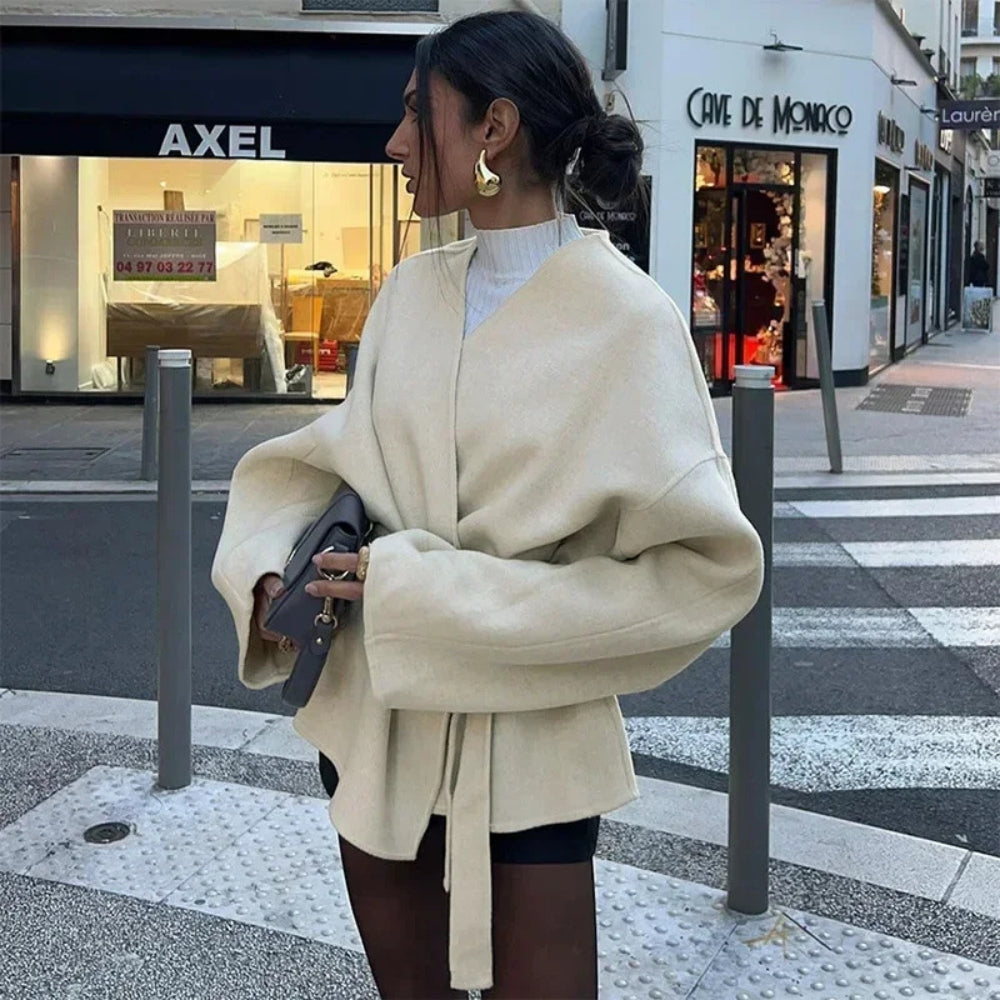 Women’s Elegant V-Neck Long Sleeve Jacket