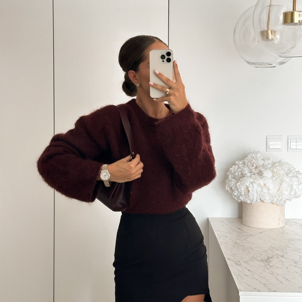 Women’s Oversized Faux Wool Knit Sweater