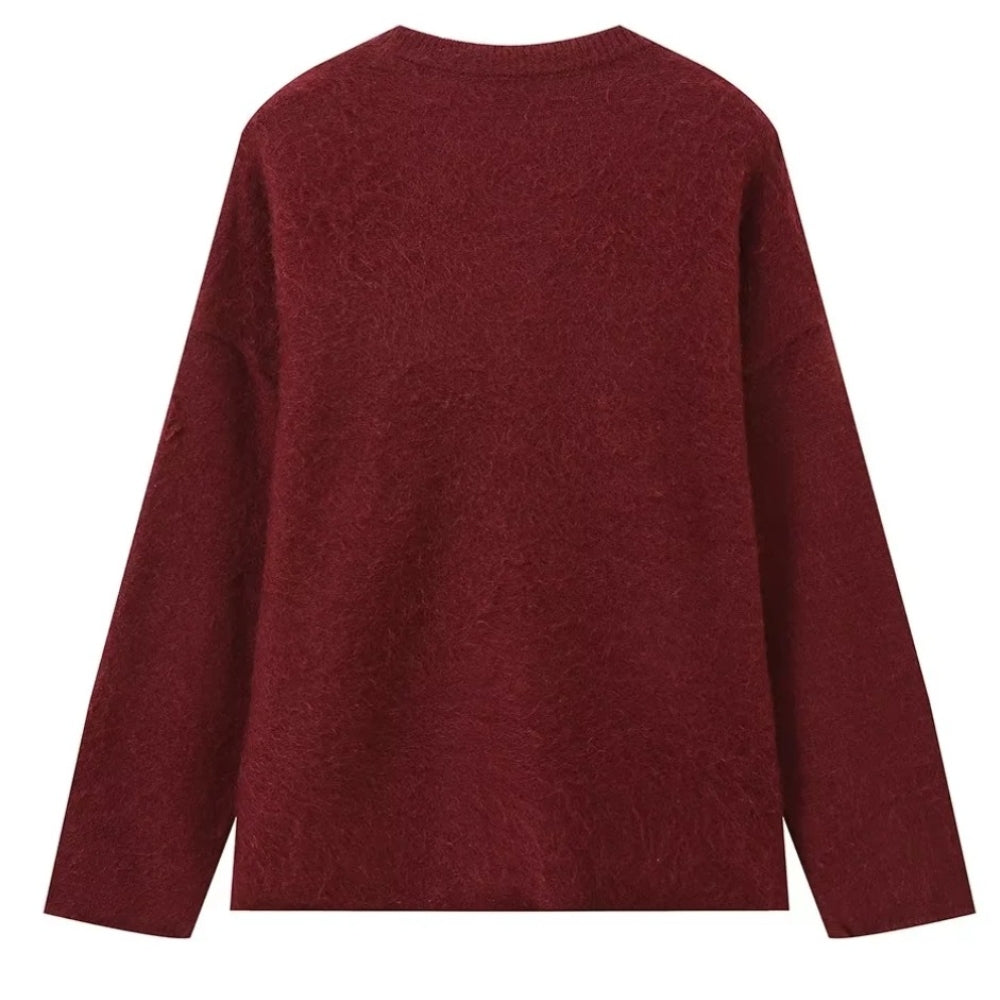 Women’s Oversized Faux Wool Knit Sweater