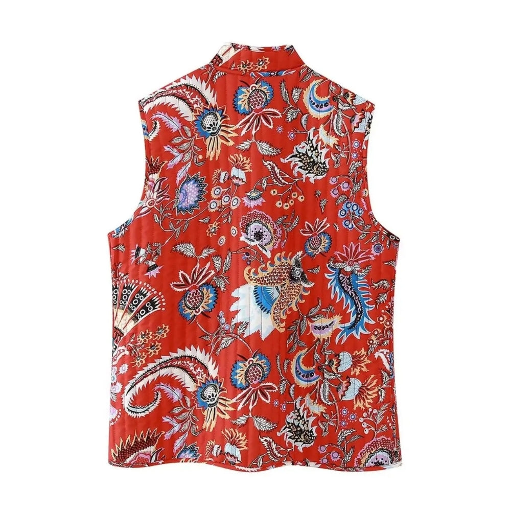 Women’s Quilted Print Sleeveless Vest