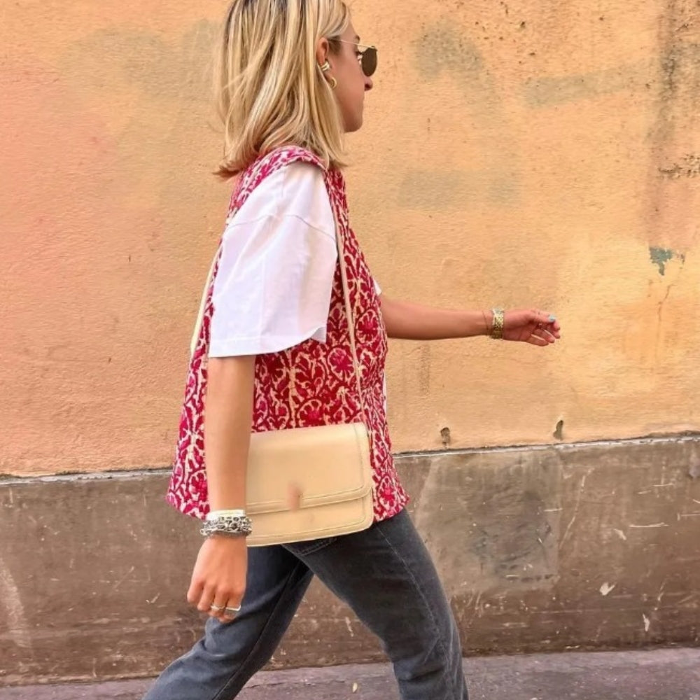 Women’s Quilted Print Sleeveless Vest