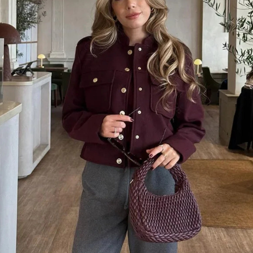 Women’s Cropped Stand Collar Jacket