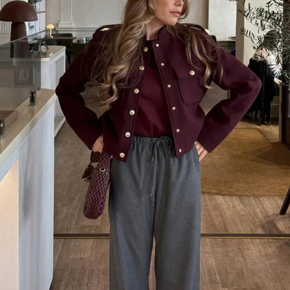 Women’s Cropped Stand Collar Jacket