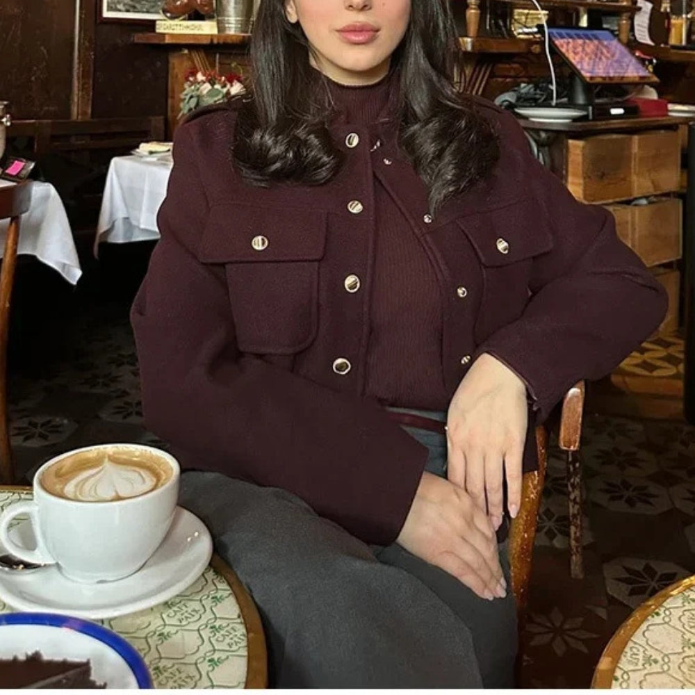 Women’s Cropped Stand Collar Jacket