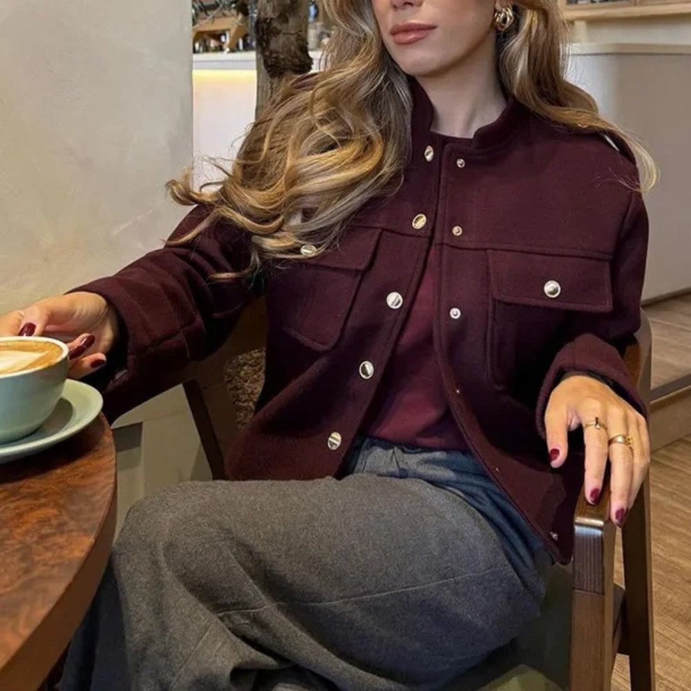 Women’s Cropped Stand Collar Jacket