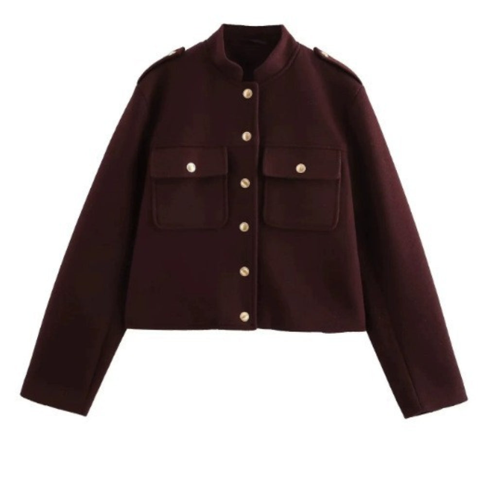 Women’s Cropped Stand Collar Jacket