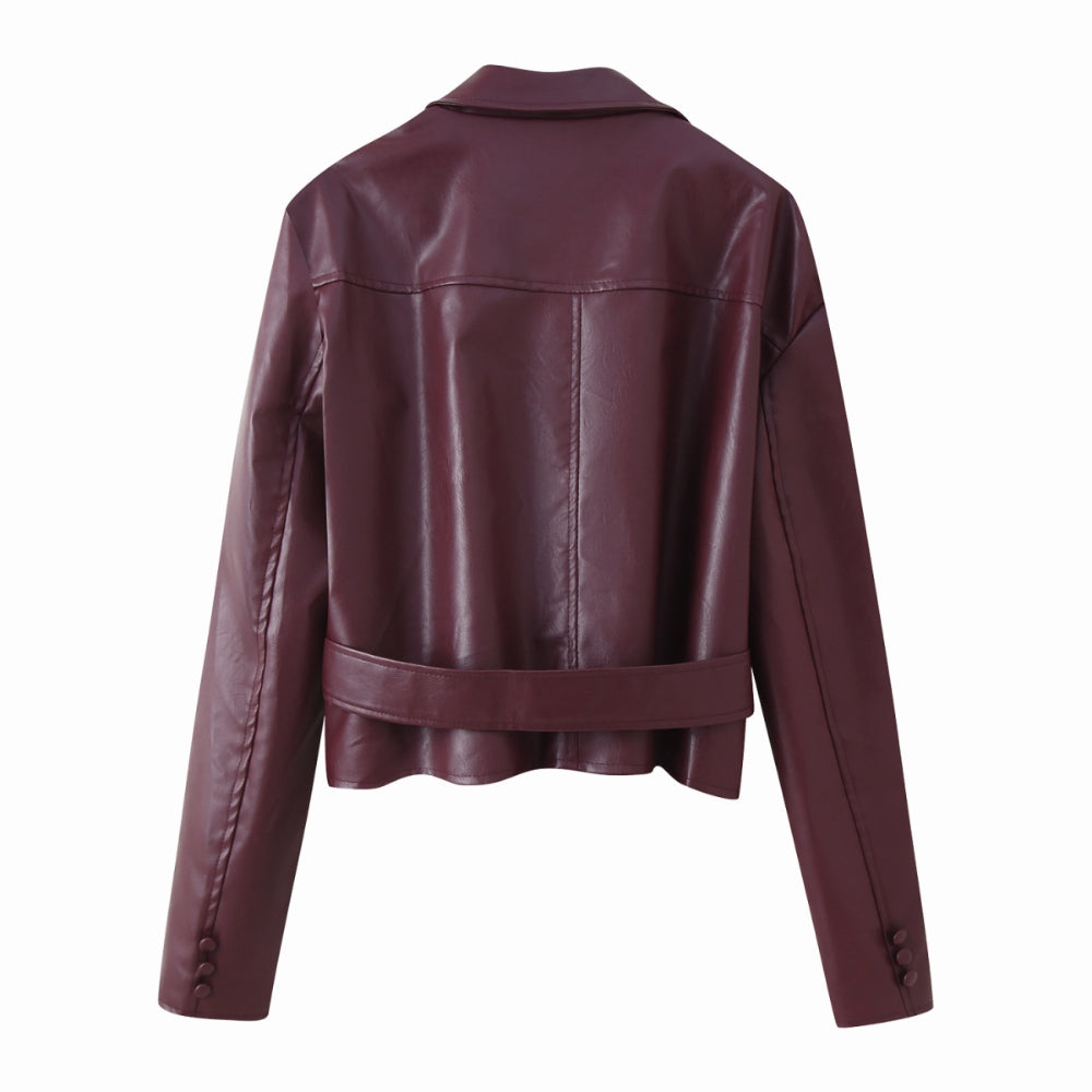 Women’s Belted Glossy Jacket