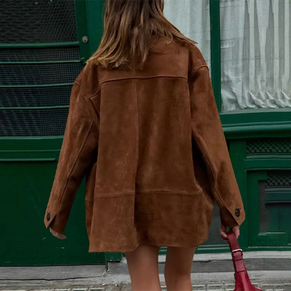 Women’s Vintage Suede Jacket Loose Fit