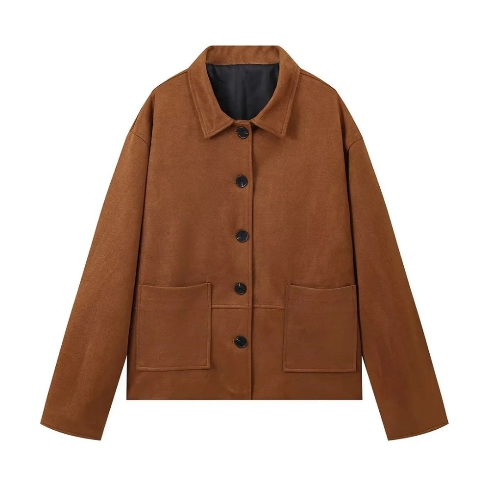 Women’s Vintage Suede Jacket Loose Fit