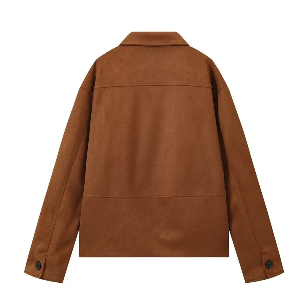 Women’s Vintage Suede Jacket Loose Fit
