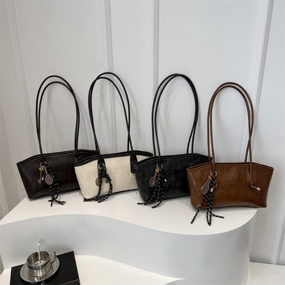 Vintage Minimalist Faux Leather Shoulder Bag