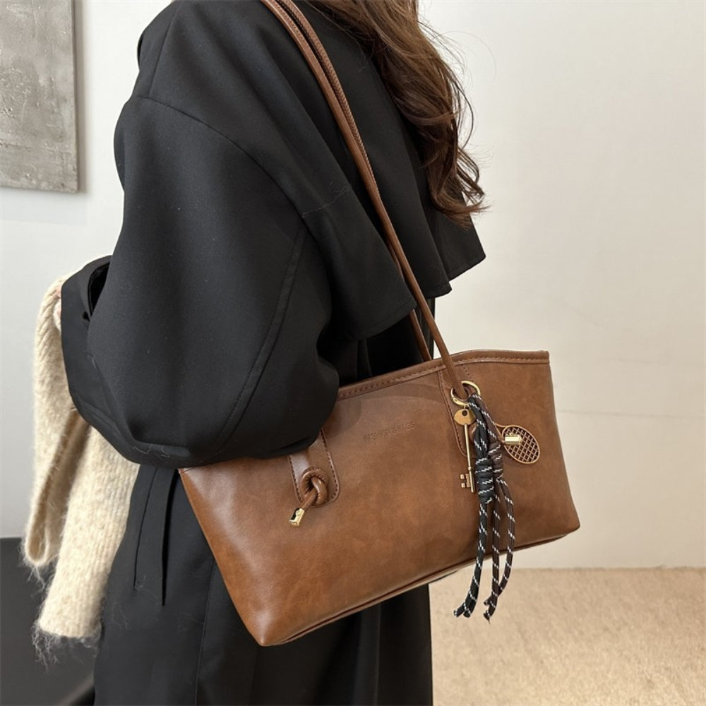 Vintage Minimalist Faux Leather Shoulder Bag