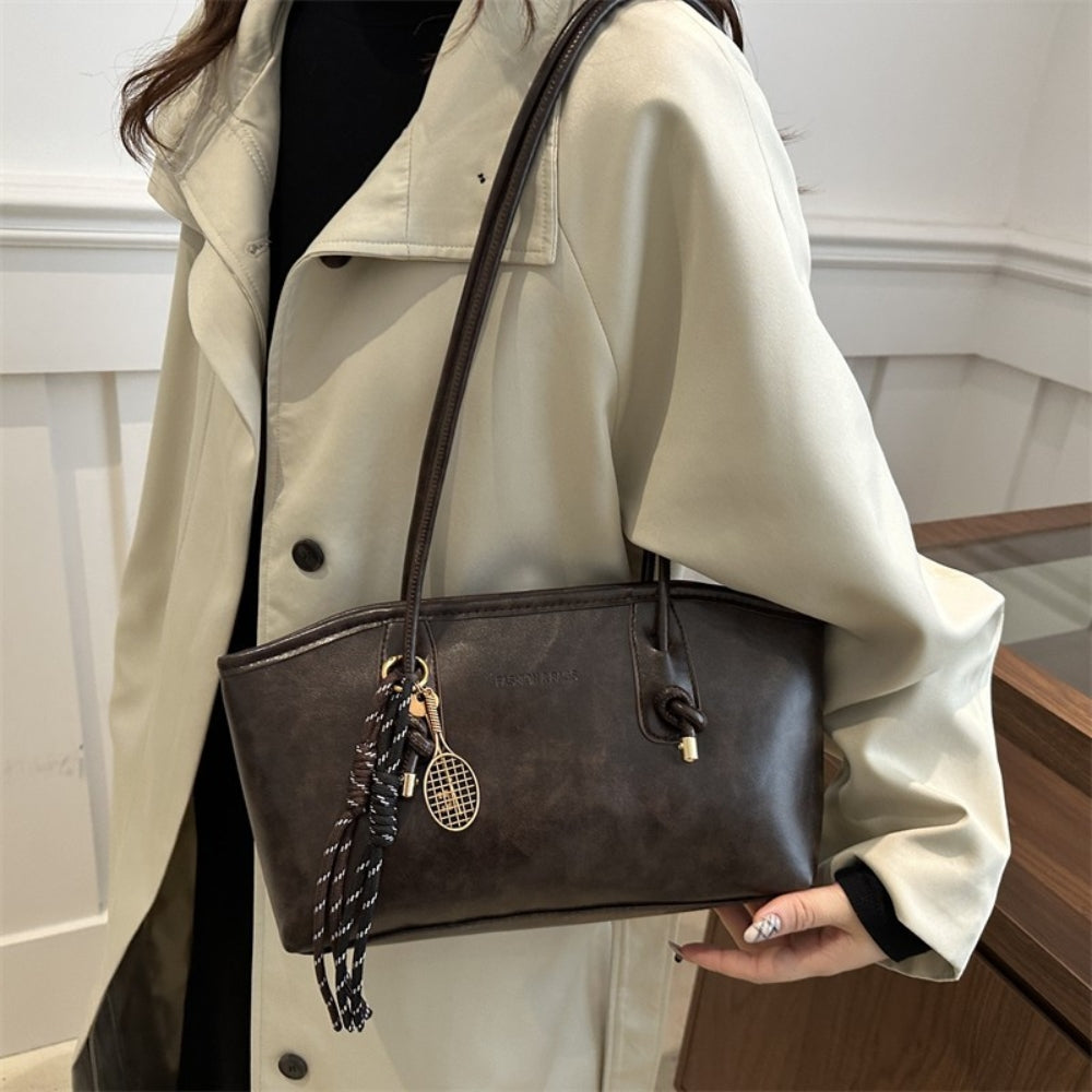 Vintage Minimalist Faux Leather Shoulder Bag
