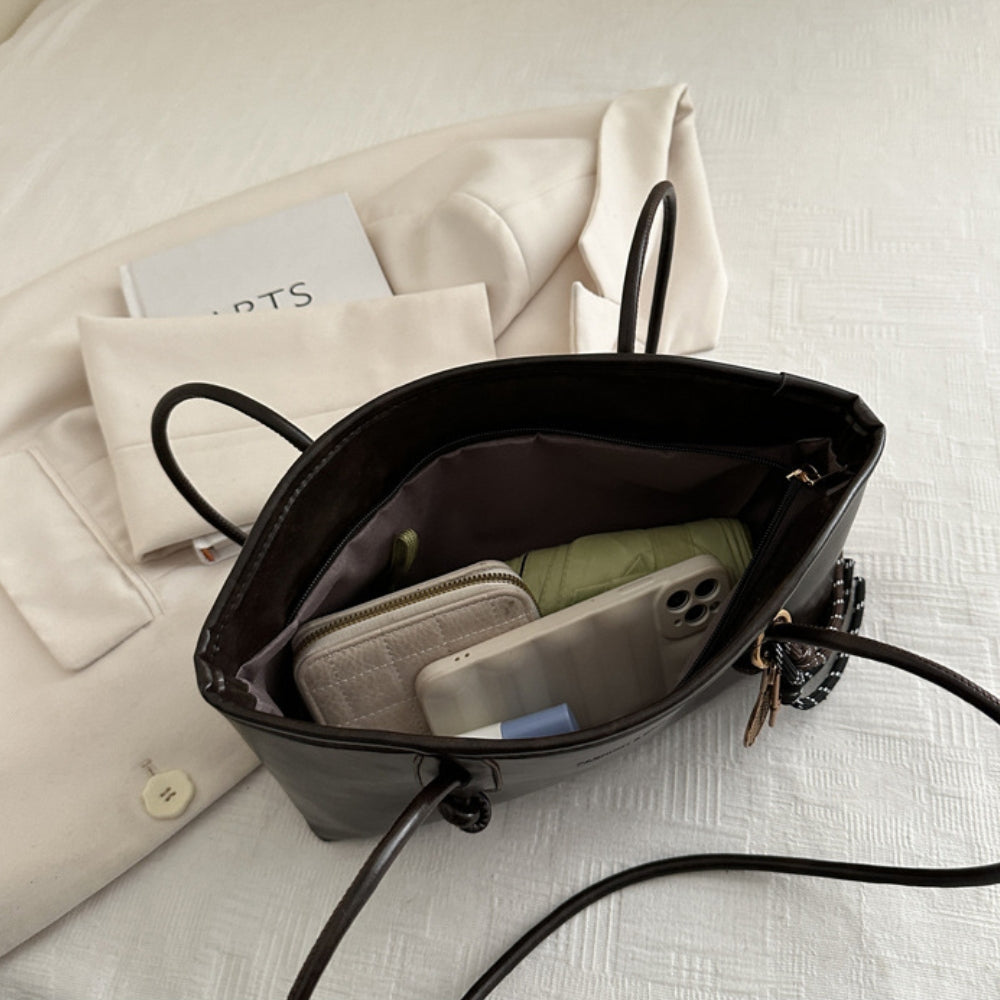 Vintage Minimalist Faux Leather Shoulder Bag