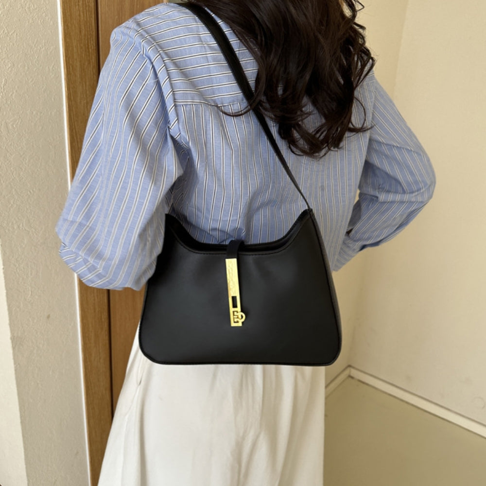 Women’s Minimalist Faux Leather Crescent Underarm Bag