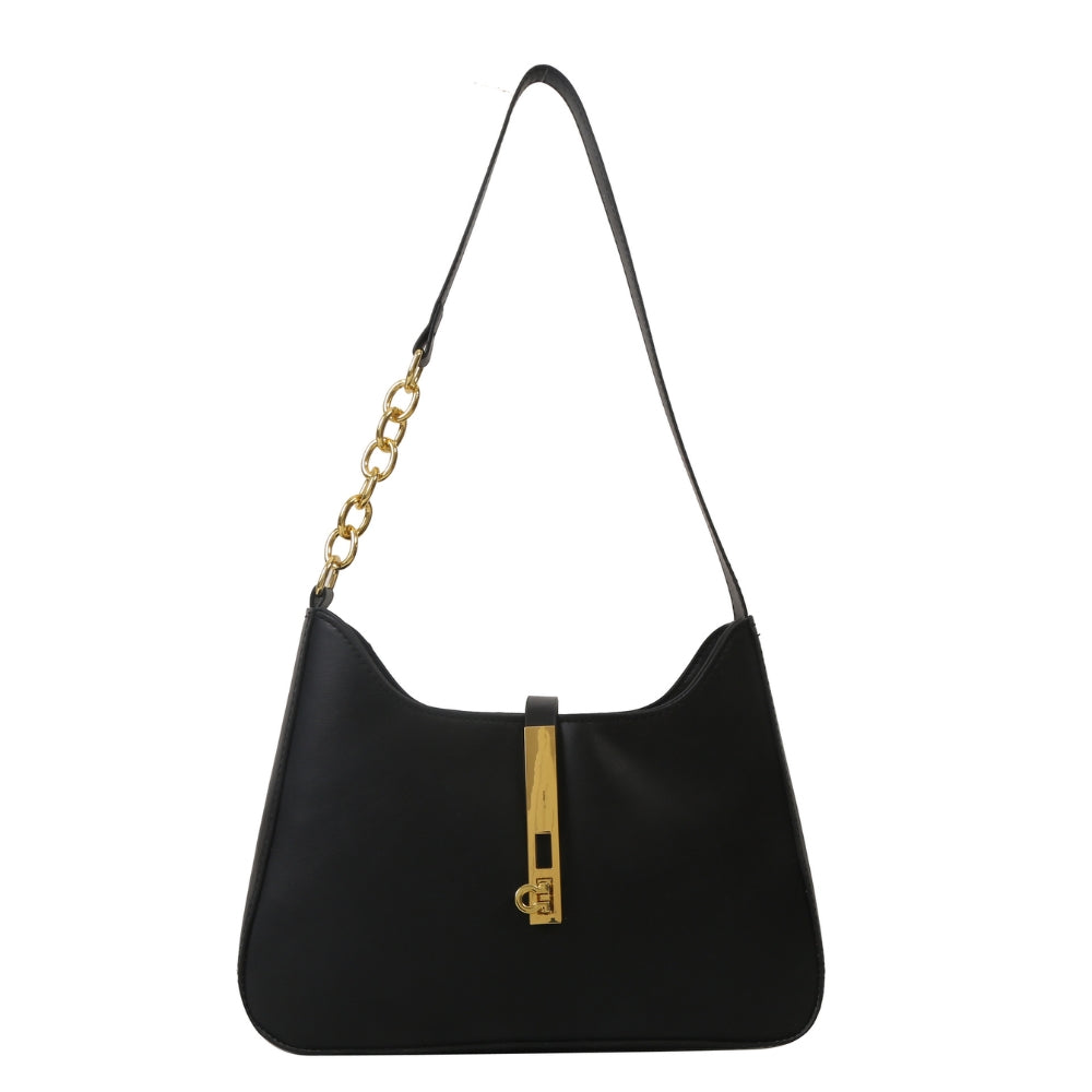 Women’s Minimalist Faux Leather Crescent Underarm Bag