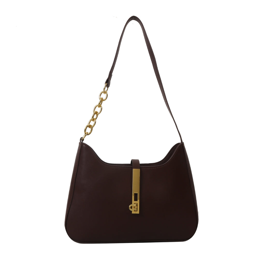 Women’s Minimalist Faux Leather Crescent Underarm Bag