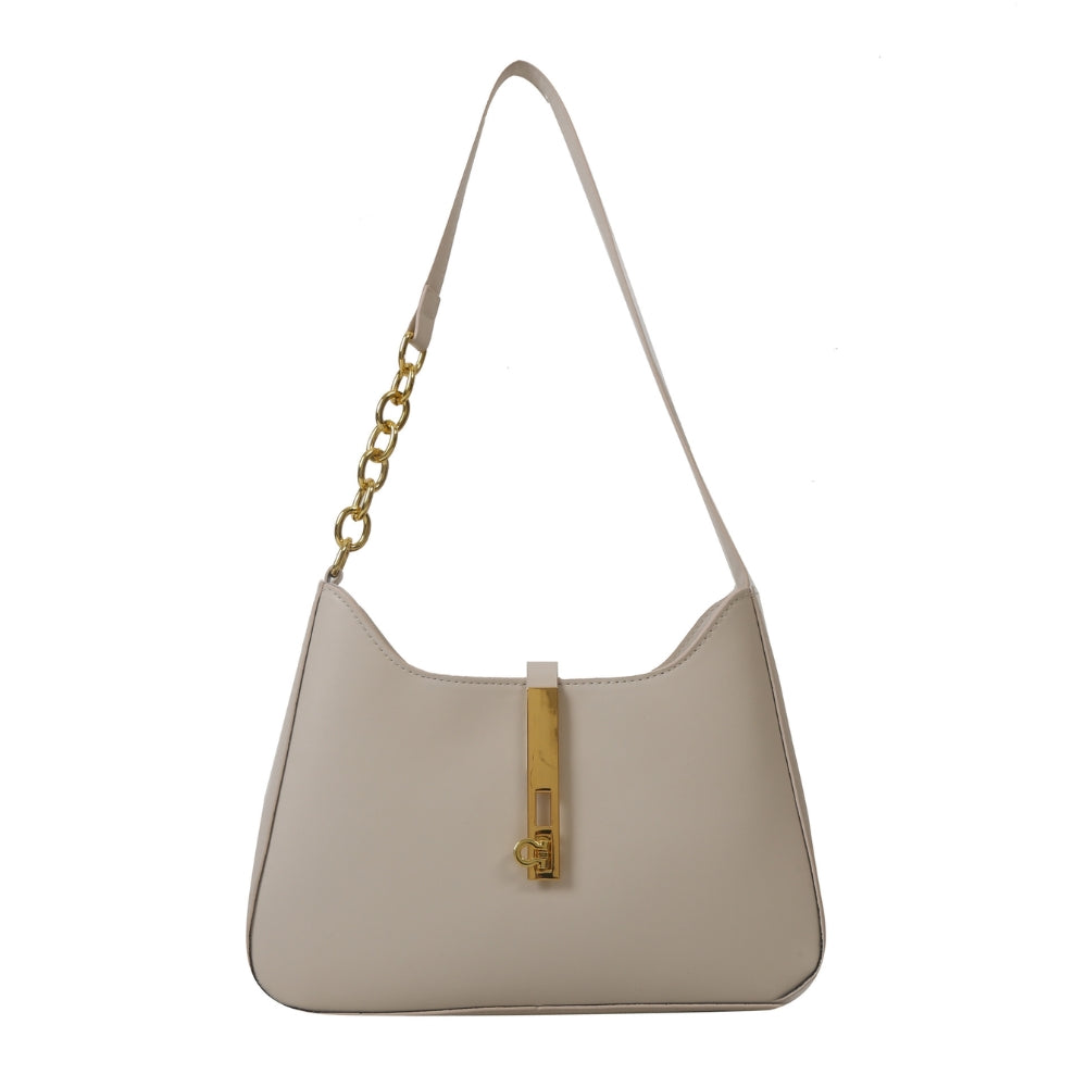 Women’s Minimalist Faux Leather Crescent Underarm Bag