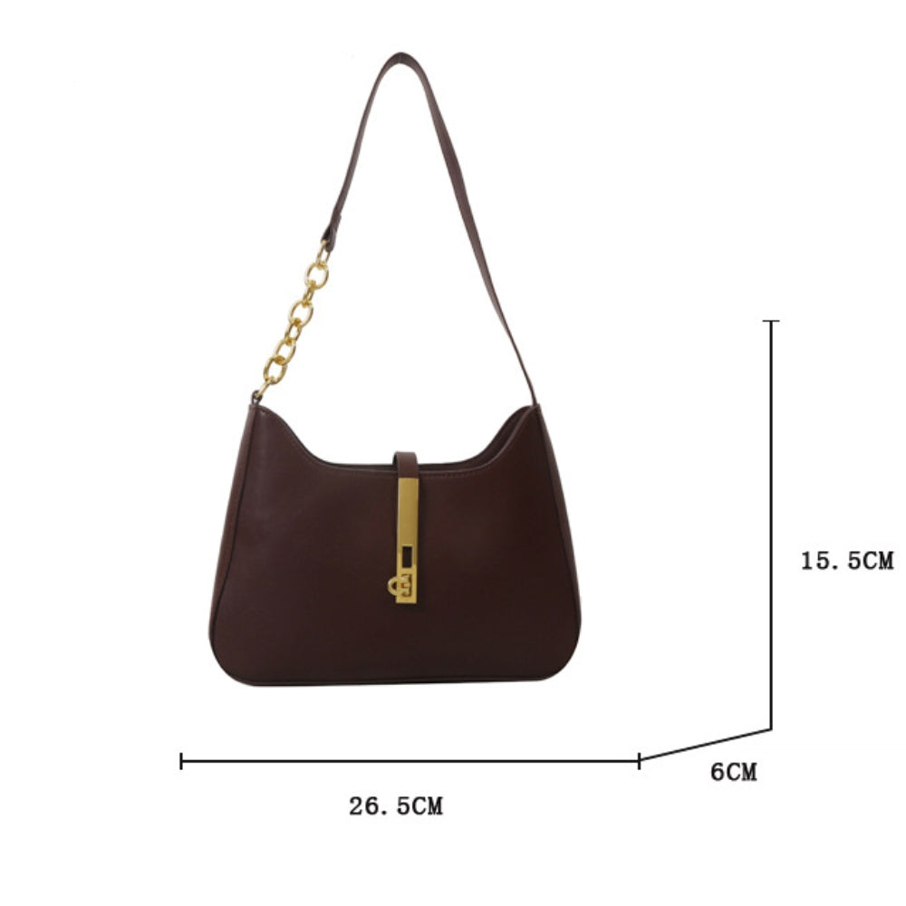 Women’s Minimalist Faux Leather Crescent Underarm Bag